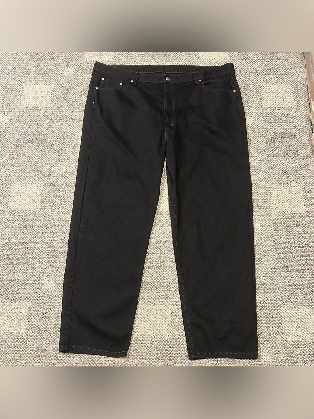 Mens 48x32 Levi’s 550 Straight Leg Denim Black Jeans